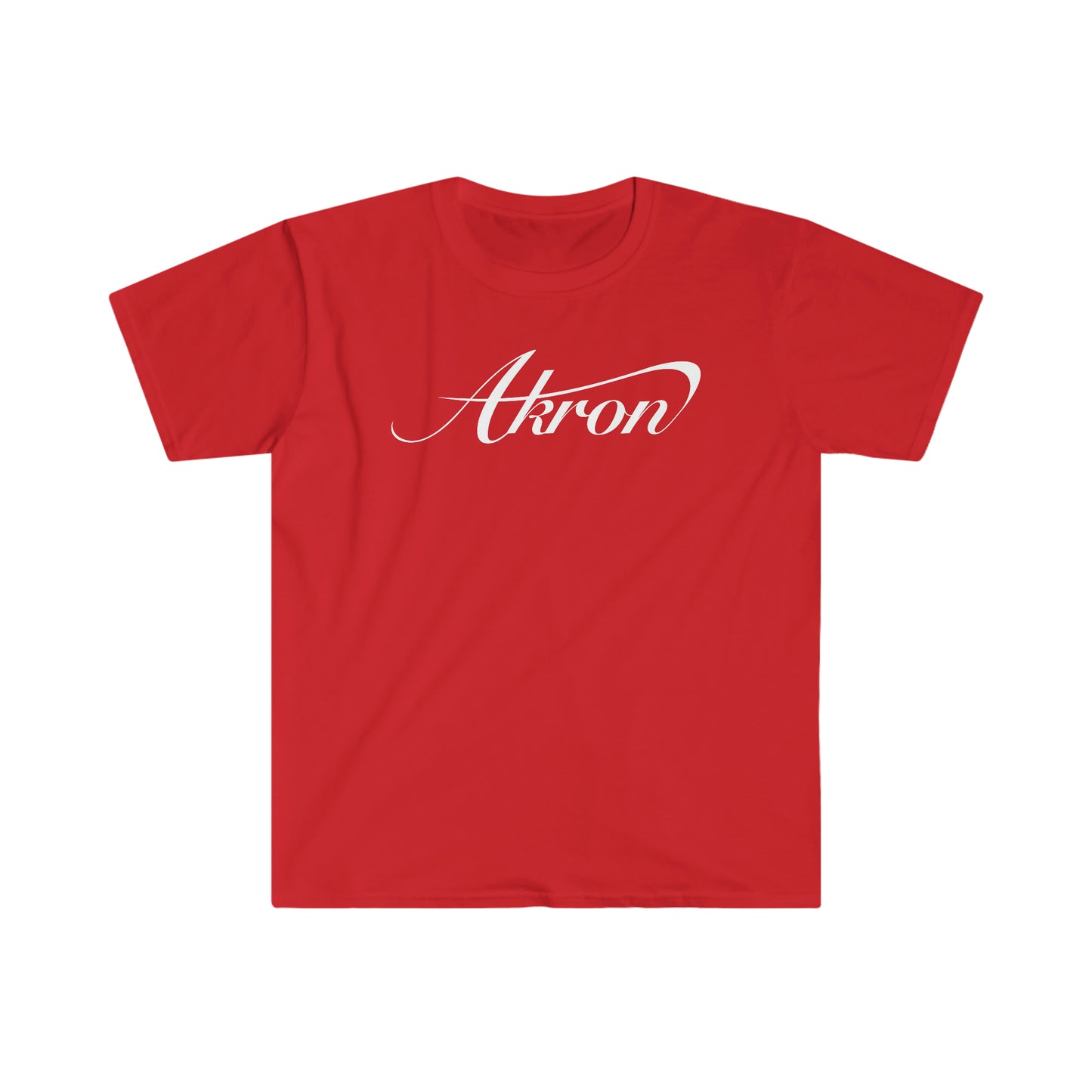 Akron City Script Logo Unisex soft-style T-Shirt