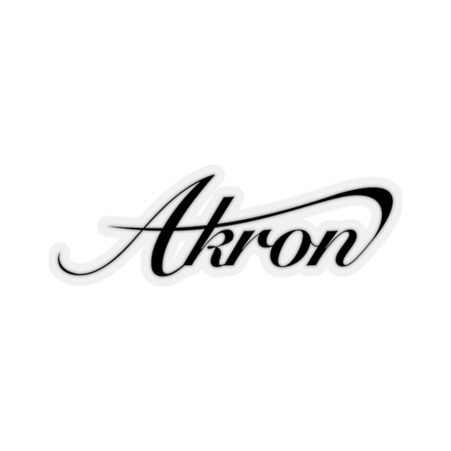 Akron Script Kiss-Cut Stickers