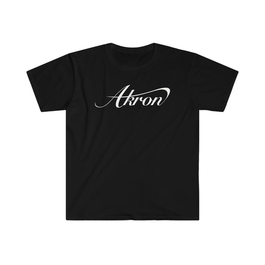 Akron City Script Logo Unisex soft-style T-Shirt