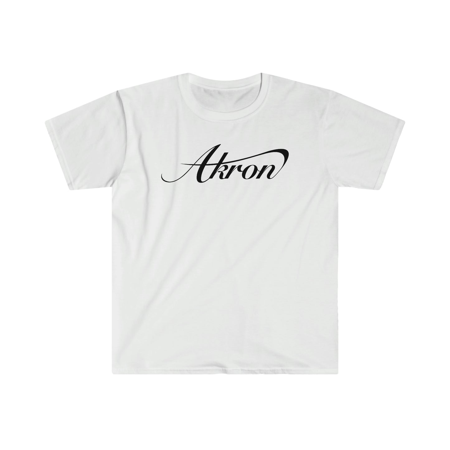 Akron City Script Logo Unisex soft-style T-Shirt