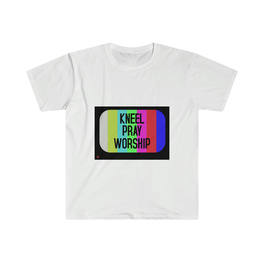 Kneel Pray Worship Unisex Softstyle T-Shirt
